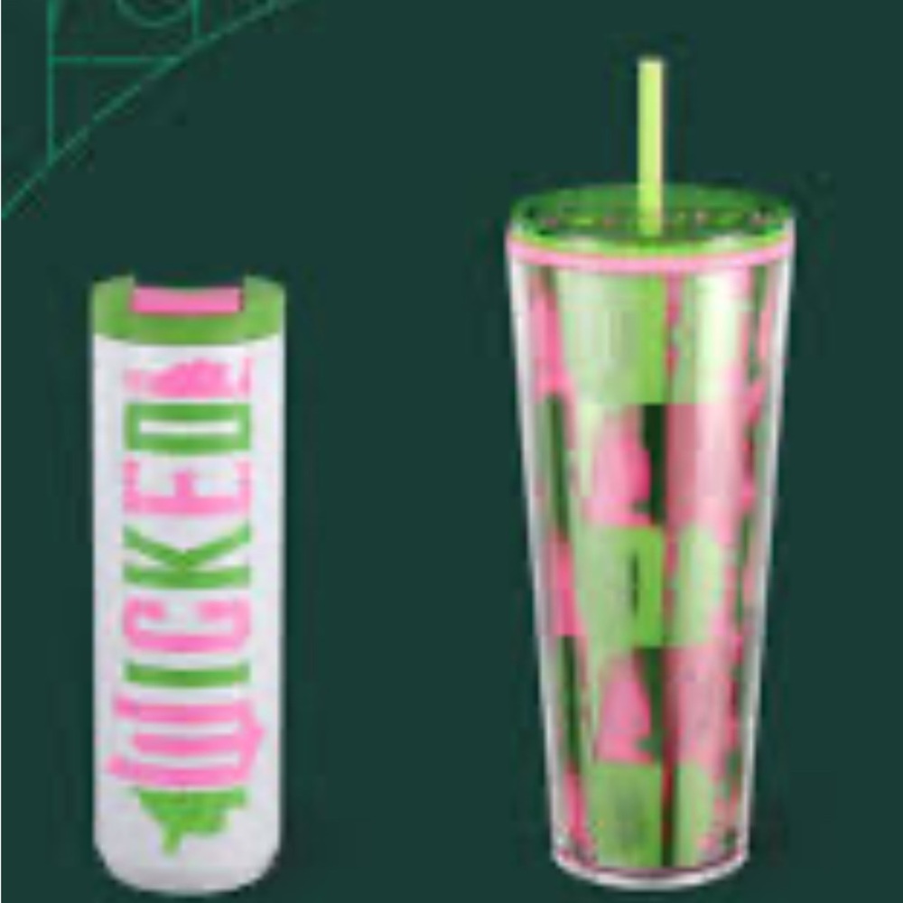 Starbucks Pink and Green Tumbler Set